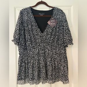 Black floral top